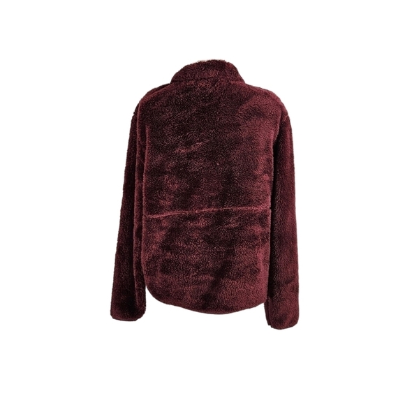 Reebok Maroon Fuzzy Fleece Pullover Jacket - Picture 3 of 7